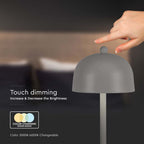 Lampka nocna LED zasilana bateryjnie / Wysokość:30cm / Bateria 1800mAh / Ściemnianie przez dotyk / Barwa:3w1 / Obudowa: Szara