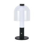 Lampka nocna LED zasilana bateryjnie / Wysokość:30cm / Bateria 1800mAh / Ściemnianie przez dotyk / Barwa:3w1 / Obudowa: Czarna + transparenty