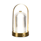 Lampka nocna LED zasilana bateryjnie / Wysokość:19cm / Bateria 1800mAh / Ściemnianie przez dotyk / Barwa:3w1 / Obudowa: Szampańskie złoto