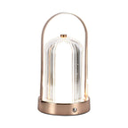 Lampka nocna LED zasilana bateryjnie / Wysokość:19cm / Bateria 1800mAh / Ściemnianie przez dotyk / Barwa:3w1 / Obudowa: Brązowa