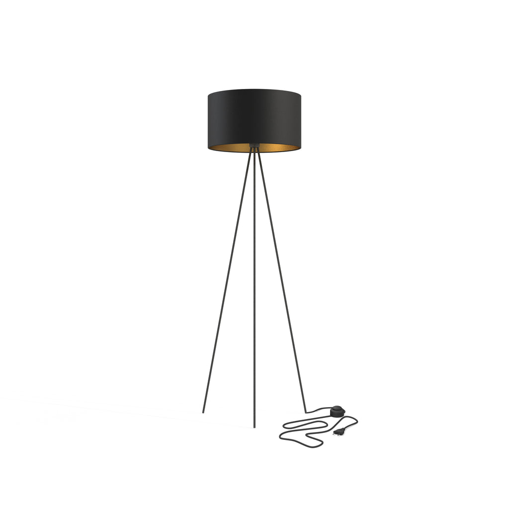 Nowodvorski Lampa podłogowa CADILAC 25W only LED 50/60Hz - Tkanina - Czarno-złoty