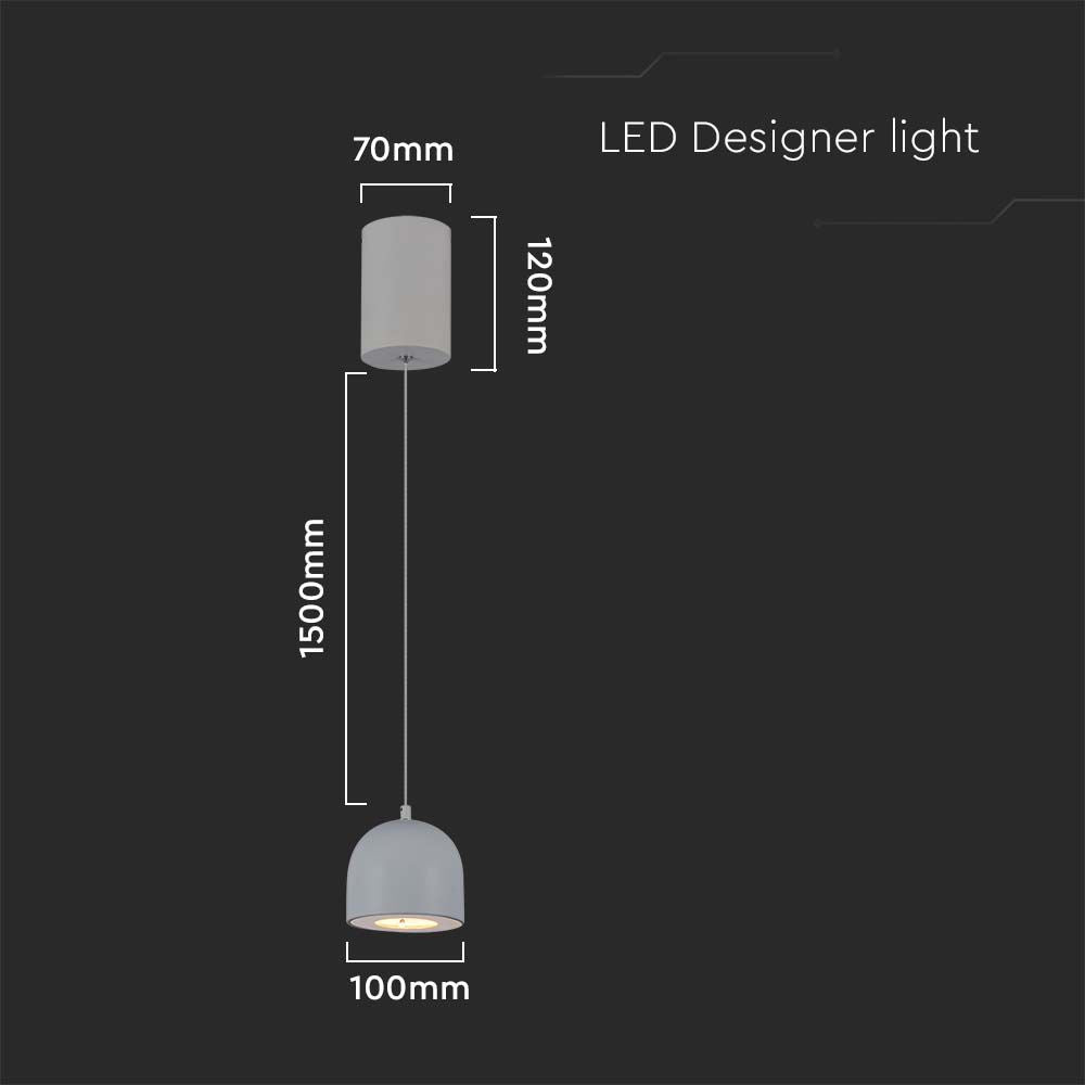 Lampa Wisząca LED / Barwa: 3000K / Obudowa: Jasnoszara