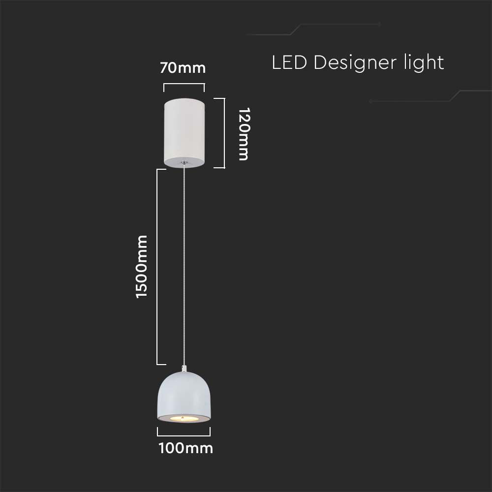 Lampa Wisząca LED / Barwa: 3000K / Obudowa: Biała