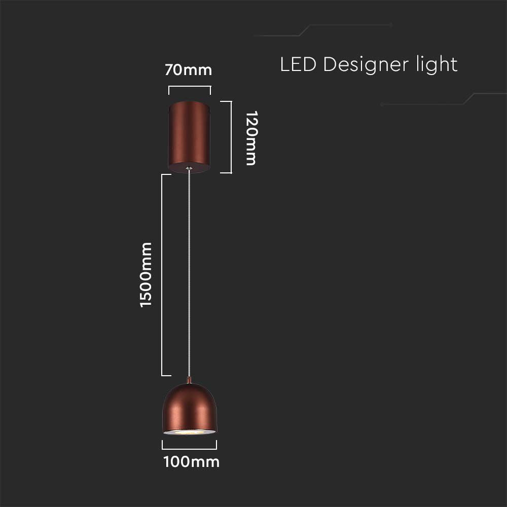 Lampa Wisząca LED / Barwa: 3000K / Obudowa: Jasnobrązowa