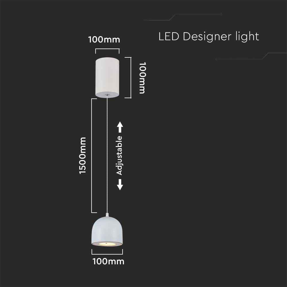 Lampa Wisząca LED / Włącznik dotykowy / Barwa: 3000K / Obudowa: Jasnoszara