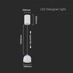 Lampa Wisząca LED / Włącznik dotykowy / Barwa: 3000K / Obudowa: Jasnoszara
