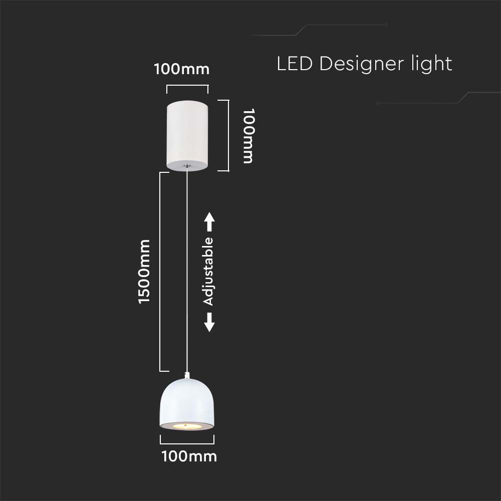 Lampa Wisząca LED / Włącznik dotykowy / Barwa: 3000K / Obudowa: Biała