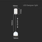 Lampa Wisząca LED / Włącznik dotykowy / Barwa: 3000K / Obudowa: Biała