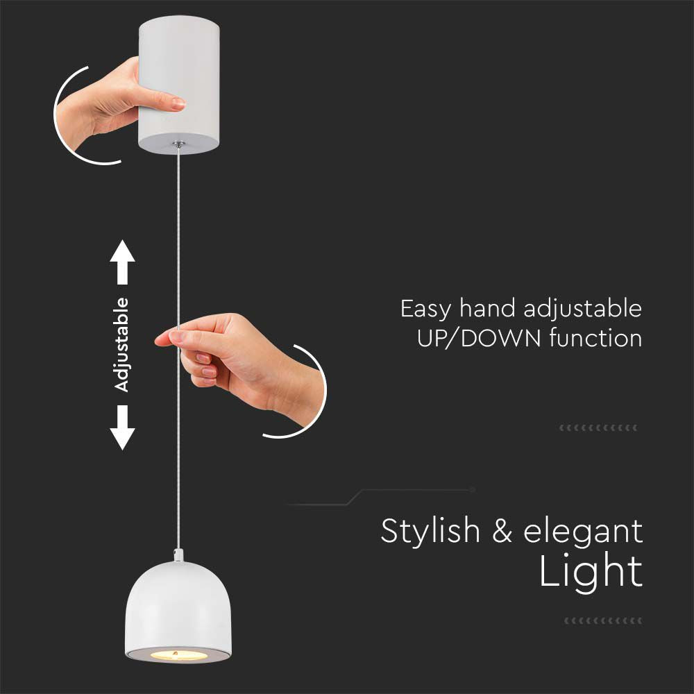 Lampa Wisząca LED / Włącznik dotykowy / Barwa: 3000K / Obudowa: Biała