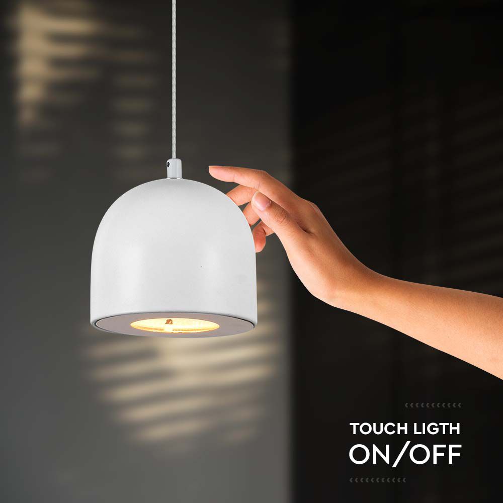 Lampa Wisząca LED / Włącznik dotykowy / Barwa: 3000K / Obudowa: Biała