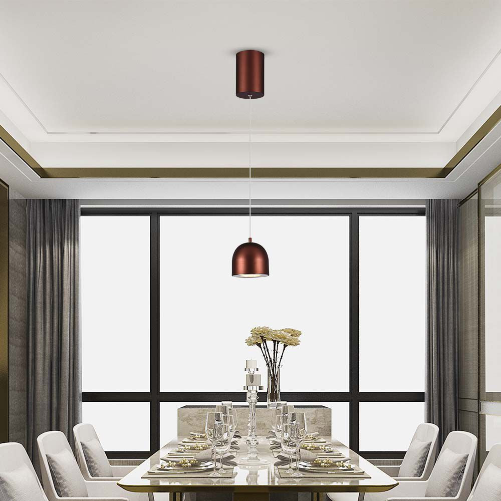 Lampa Wisząca LED / Włącznik dotykowy / Barwa: 3000K / Obudowa: Brązowa