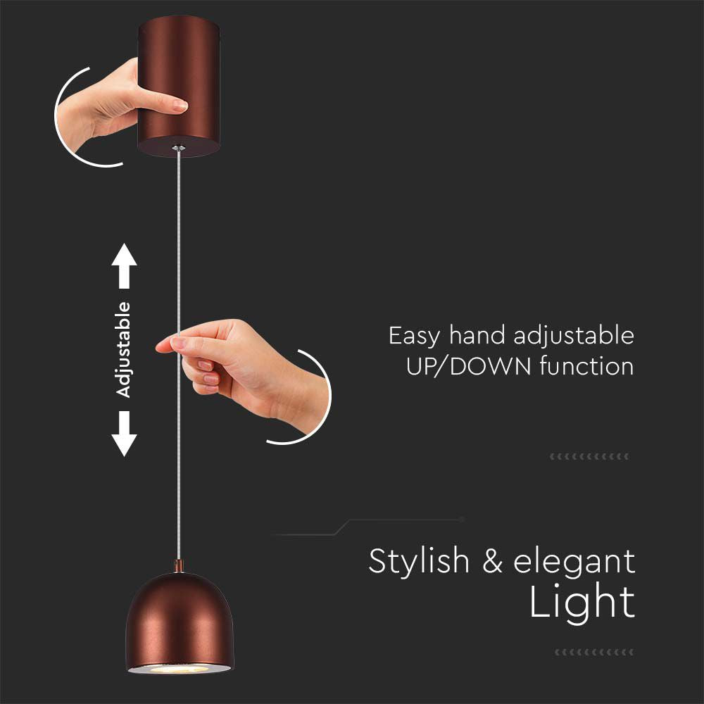 Lampa Wisząca LED / Włącznik dotykowy / Barwa: 3000K / Obudowa: Brązowa
