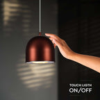 Lampa Wisząca LED / Włącznik dotykowy / Barwa: 3000K / Obudowa: Brązowa