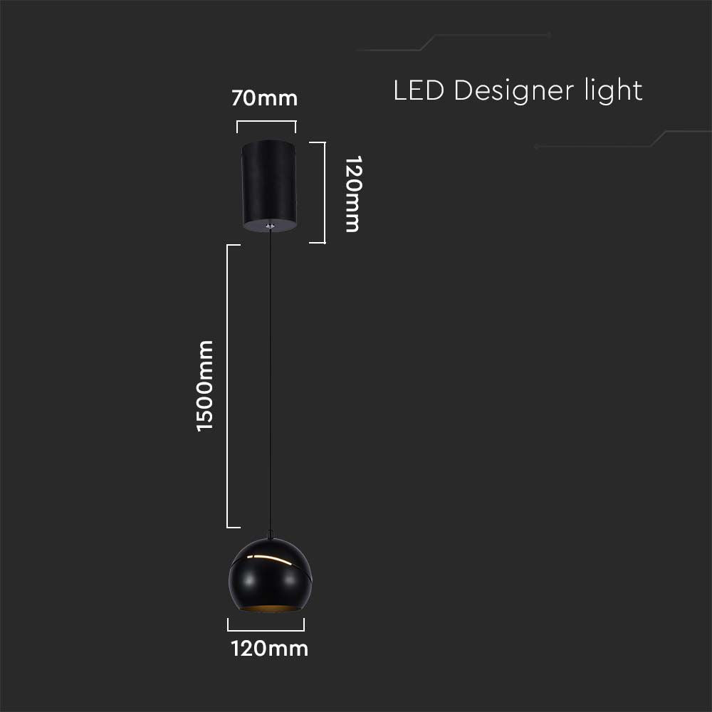 Lampa Wisząca LED / Barwa: 3000K / Obudowa: Czarna