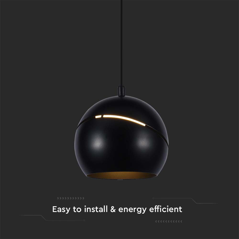 Lampa Wisząca LED / Barwa: 3000K / Obudowa: Czarna