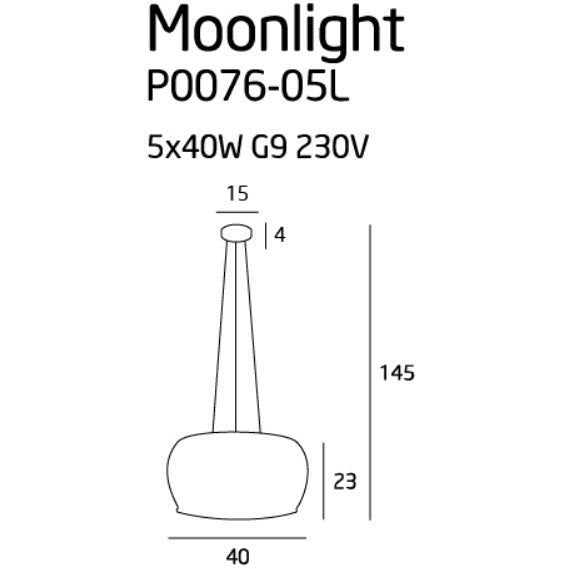 Maxlight Lampa wisząca P0076-05l Moonlight - Szkło lustrzane + metal - Chrom P0076-05L