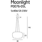 Maxlight Lampa wisząca P0076-05l Moonlight - Szkło lustrzane + metal - Chrom P0076-05L