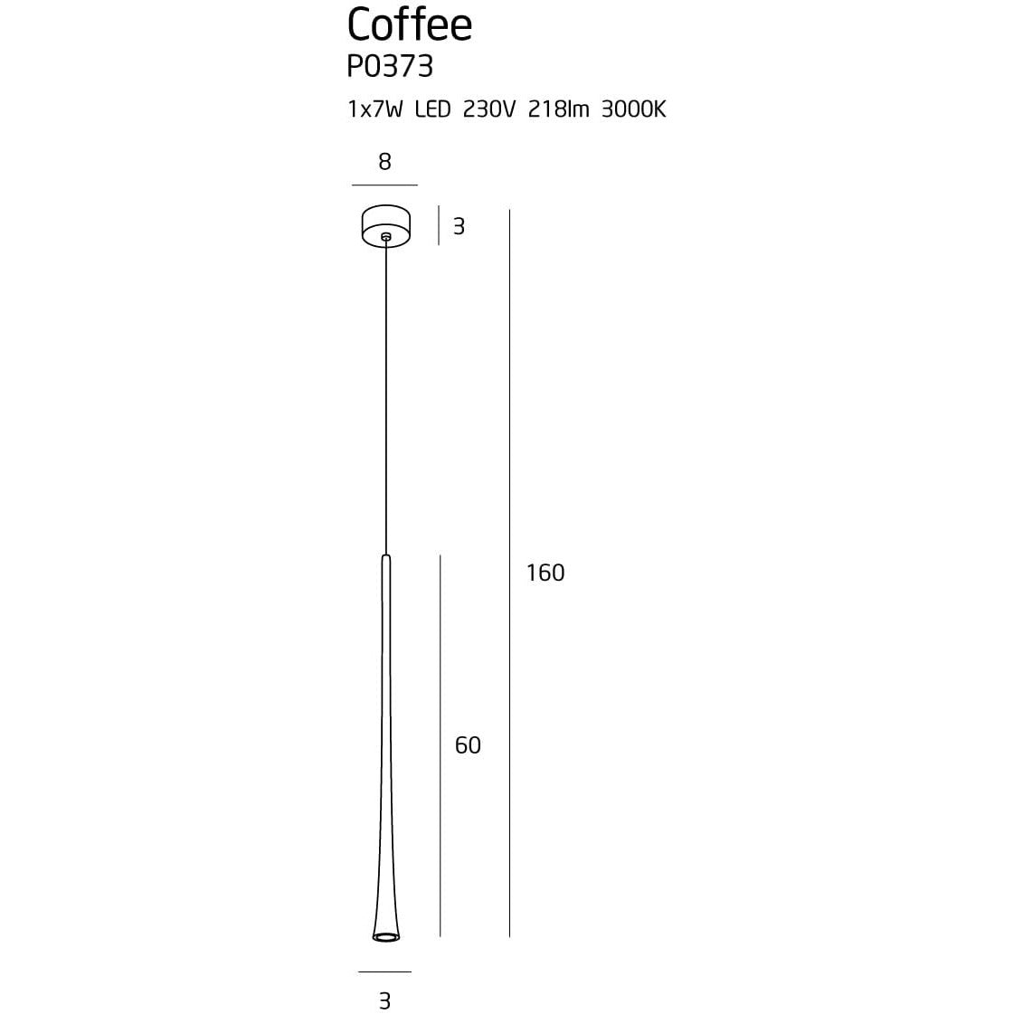 Maxlight Lampa wisząca Coffee II - Metal - Czarny P0373