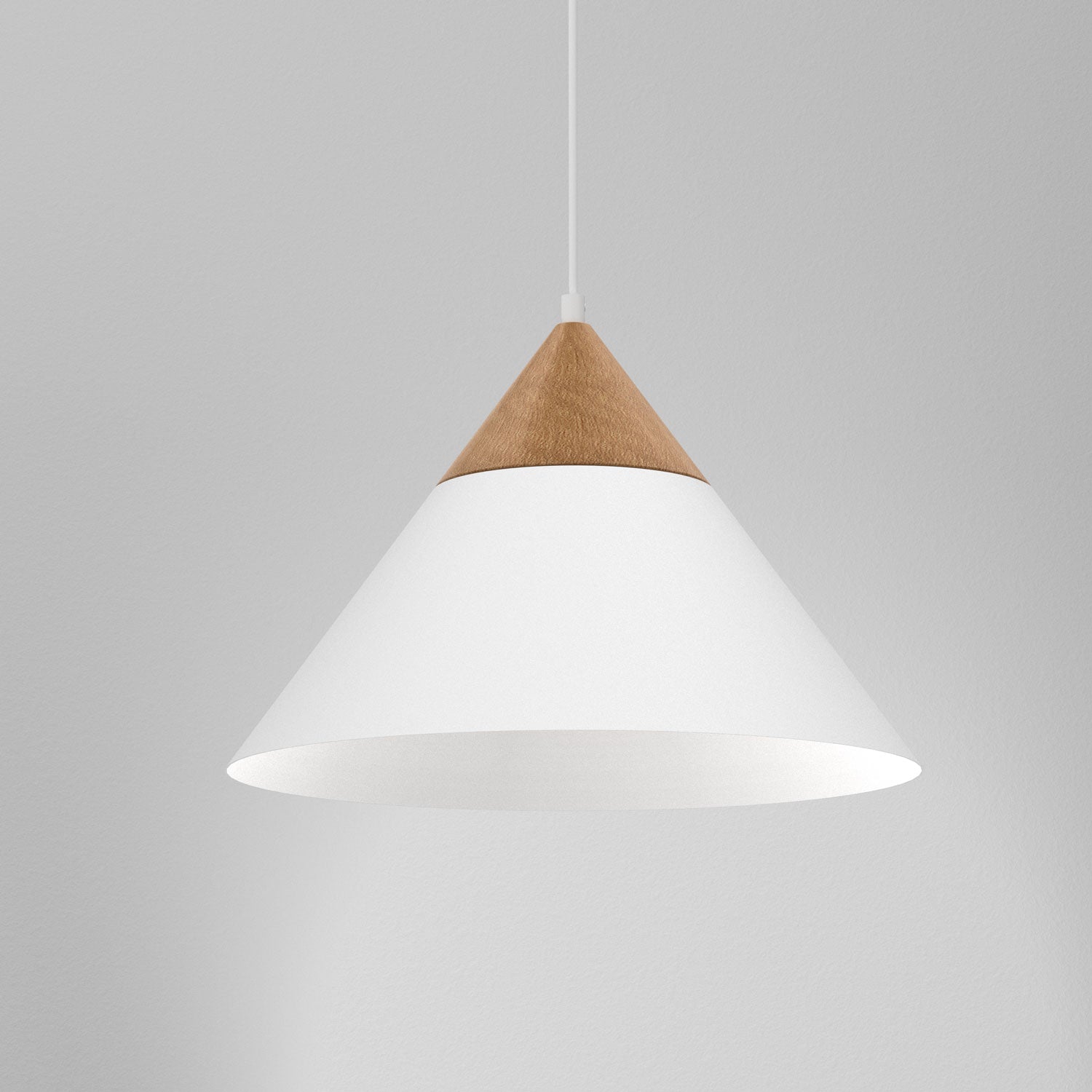 żyrandol Single white/natural wood 1xE27 (Ceryfikat FSC 100%, SGSCH-COC-070615)