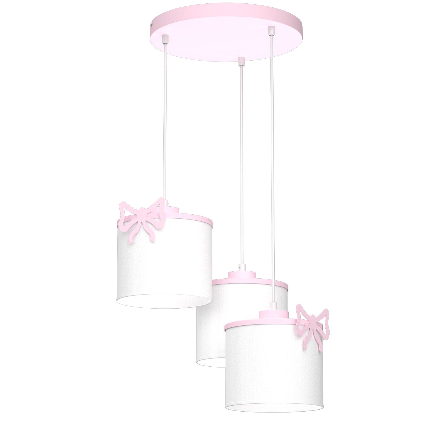 żyrandol Sweet Bow pink, shade dia 180/h 150 white 3xE27