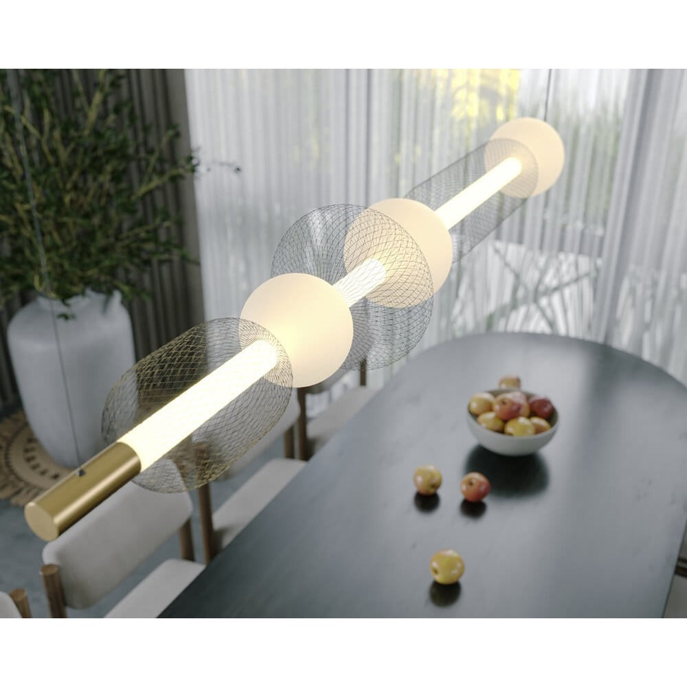 Maxlight Lampa wisząca Bora C - Metal + szkło - Czarny + złoty P0593