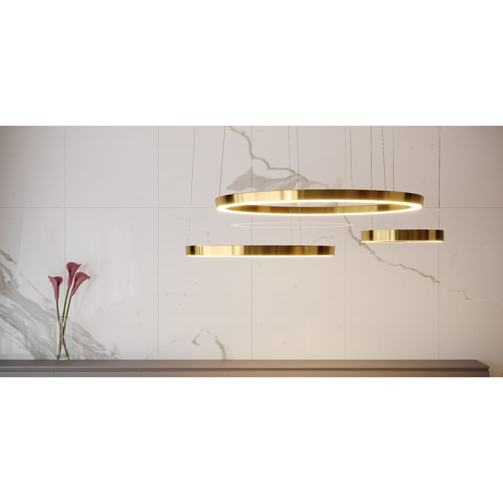 Maxlight Lampa wisząca Luxury 40cm - Stal nierdzewna + akryl - Złoty P0377D