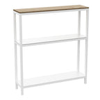 3-tiered console with plywood top, white