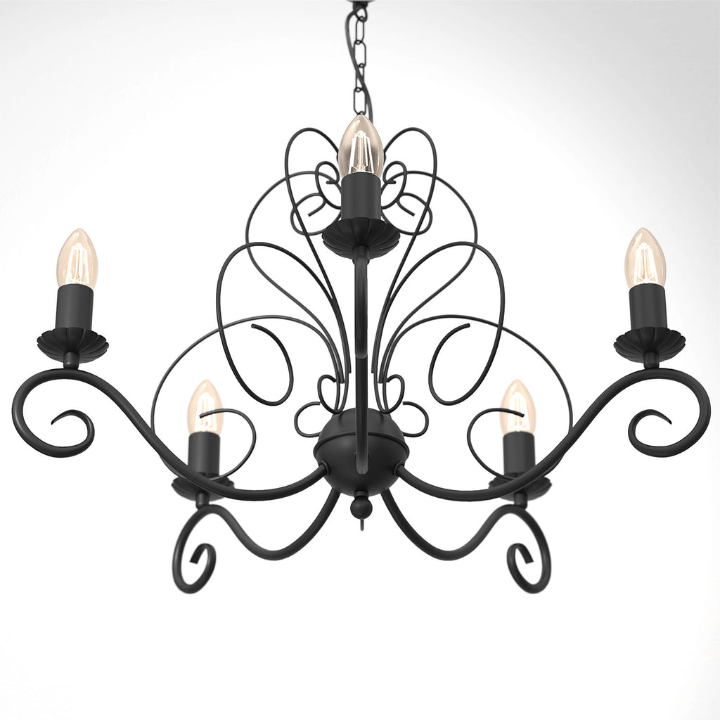 żyrandol Mauro black 5xE14