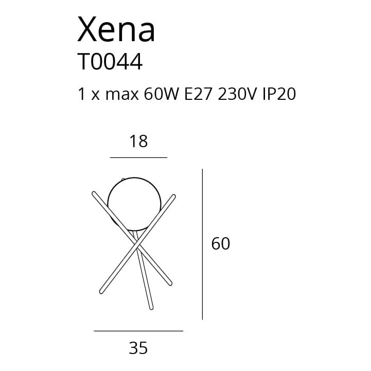 Maxlight Lampa stołowa Xena - Metal + szkło mleczne - Mosiądz T0044