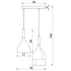 żyrandol talerz Noak white/natural wood 3xE27