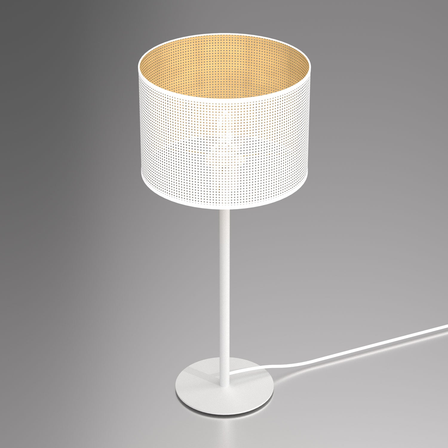 lampka gab. H 58 Loft shade white, cylinder shade dia 250, h 170 white/gold 1xE27