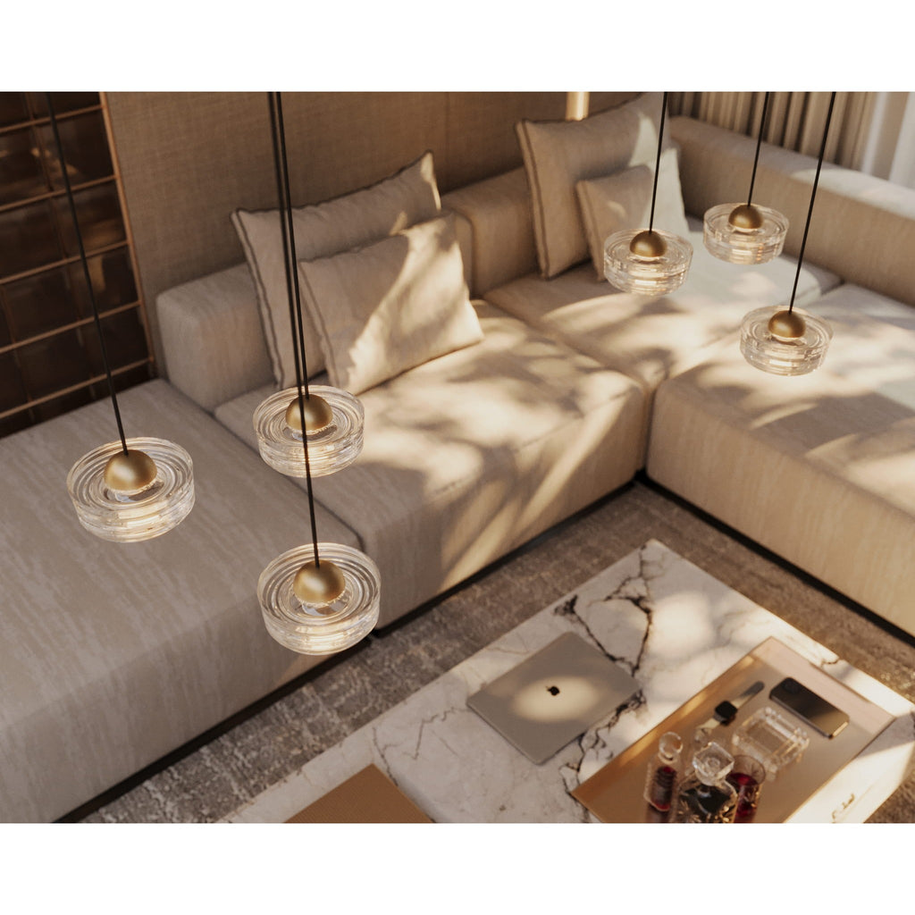 Maxlight Lampa wisząca Lipari III - Aluminium + akryl - Biały + złoty szczotkowany P0543