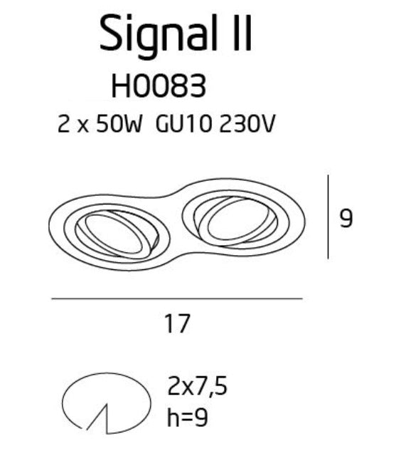 Maxlight Oprawa wpuszczana Signal II - Metal - Biały H0083