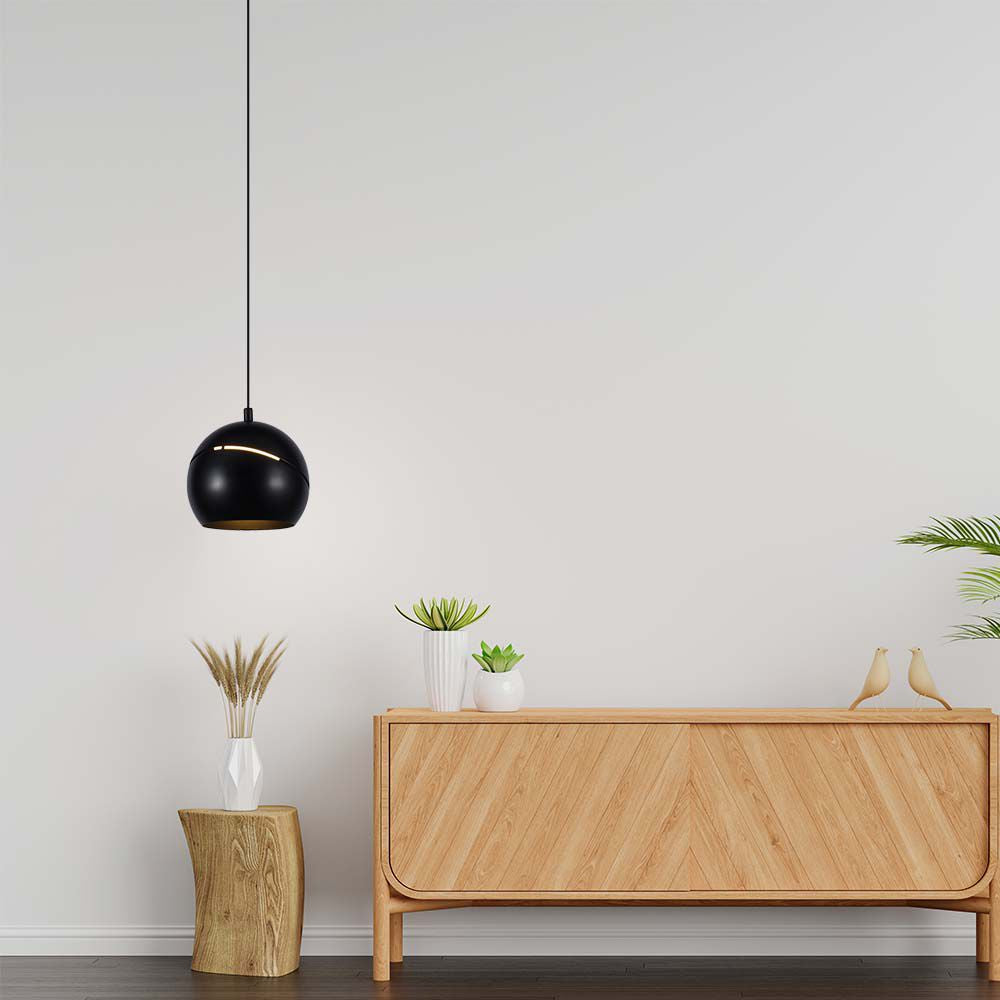 Lampa Wisząca LED / Włącznik dotykowy / Barwa: 3000K / Obudowa: Czarna