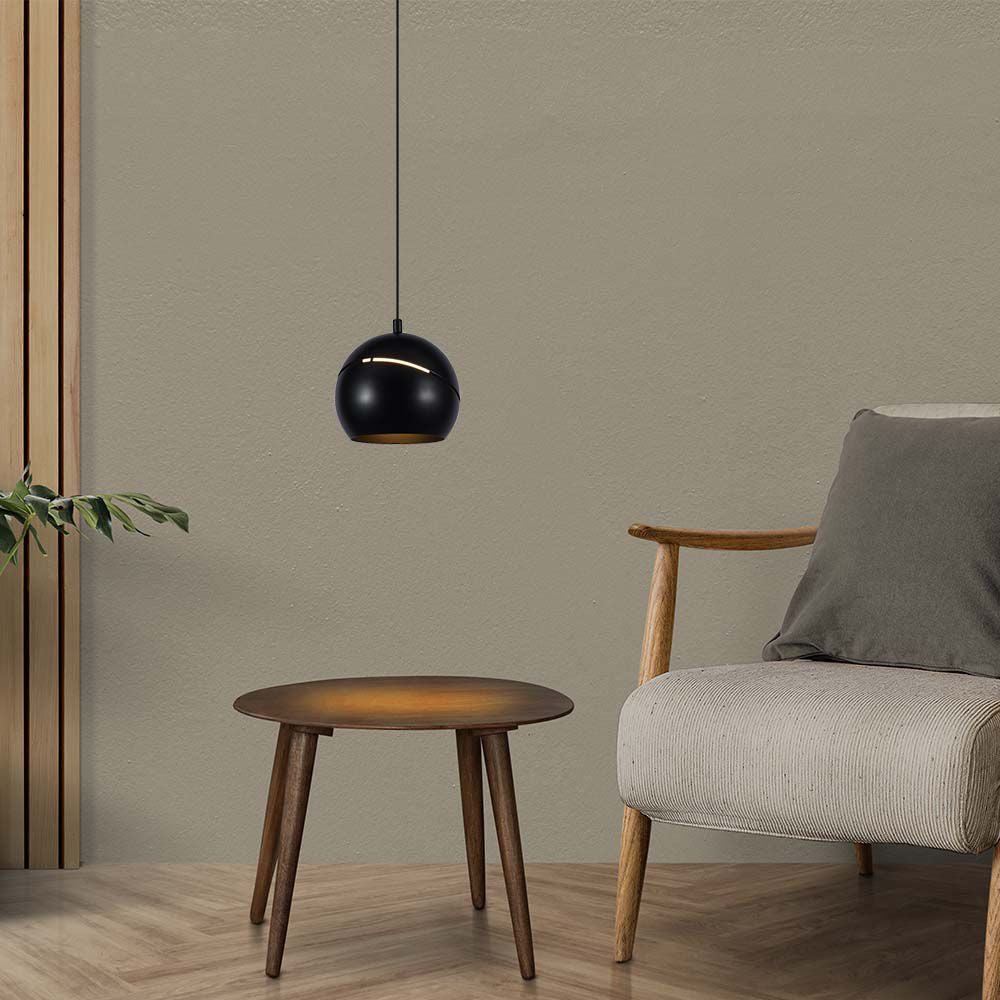 Lampa Wisząca LED / Włącznik dotykowy / Barwa: 3000K / Obudowa: Czarna