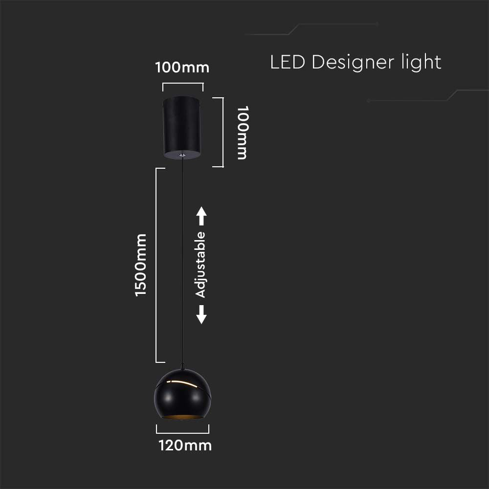 Lampa Wisząca LED / Włącznik dotykowy / Barwa: 3000K / Obudowa: Czarna