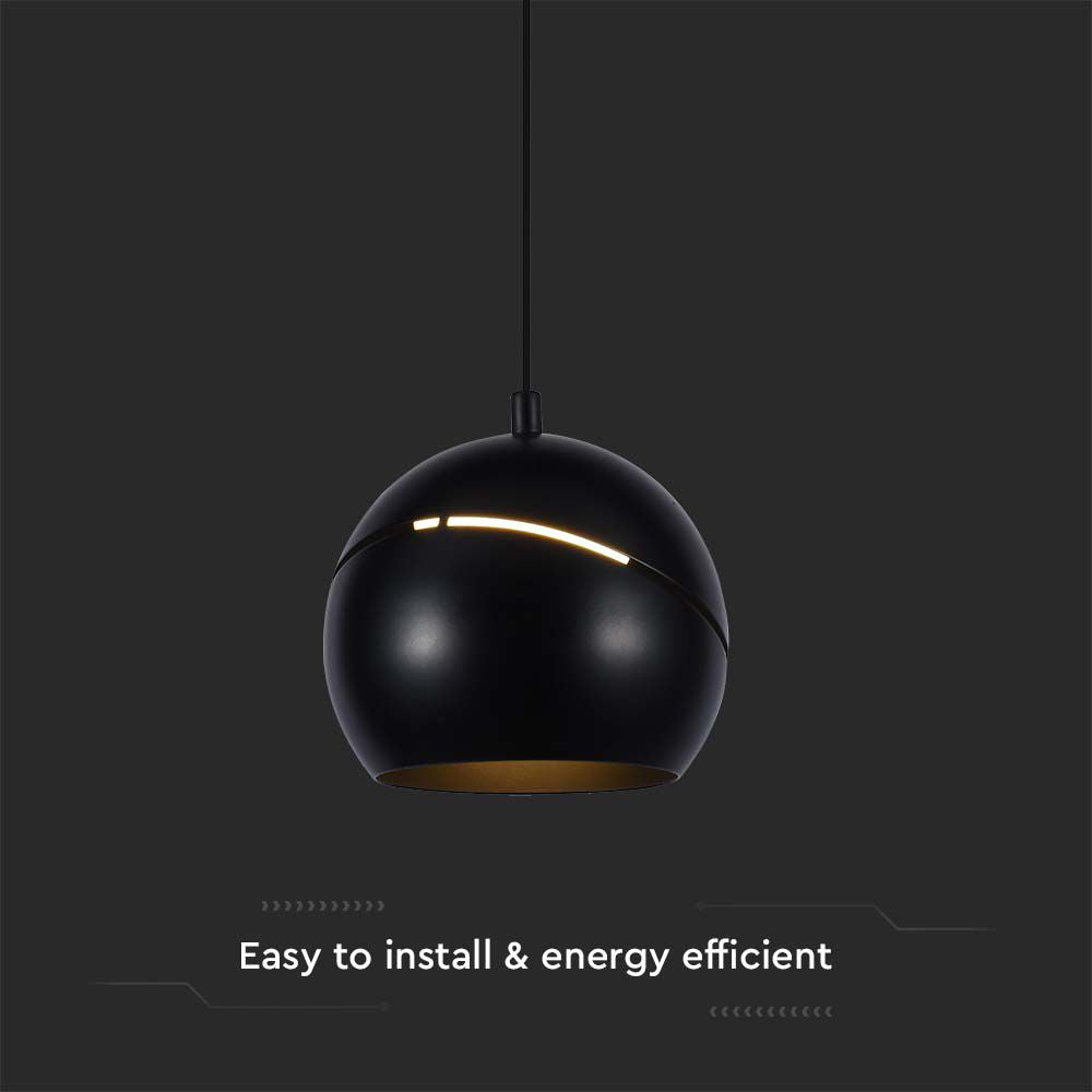 Lampa Wisząca LED / Włącznik dotykowy / Barwa: 3000K / Obudowa: Czarna
