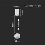 Lampa Wisząca LED / Włącznik dotykowy / Barwa: 3000K / Obudowa: Biała