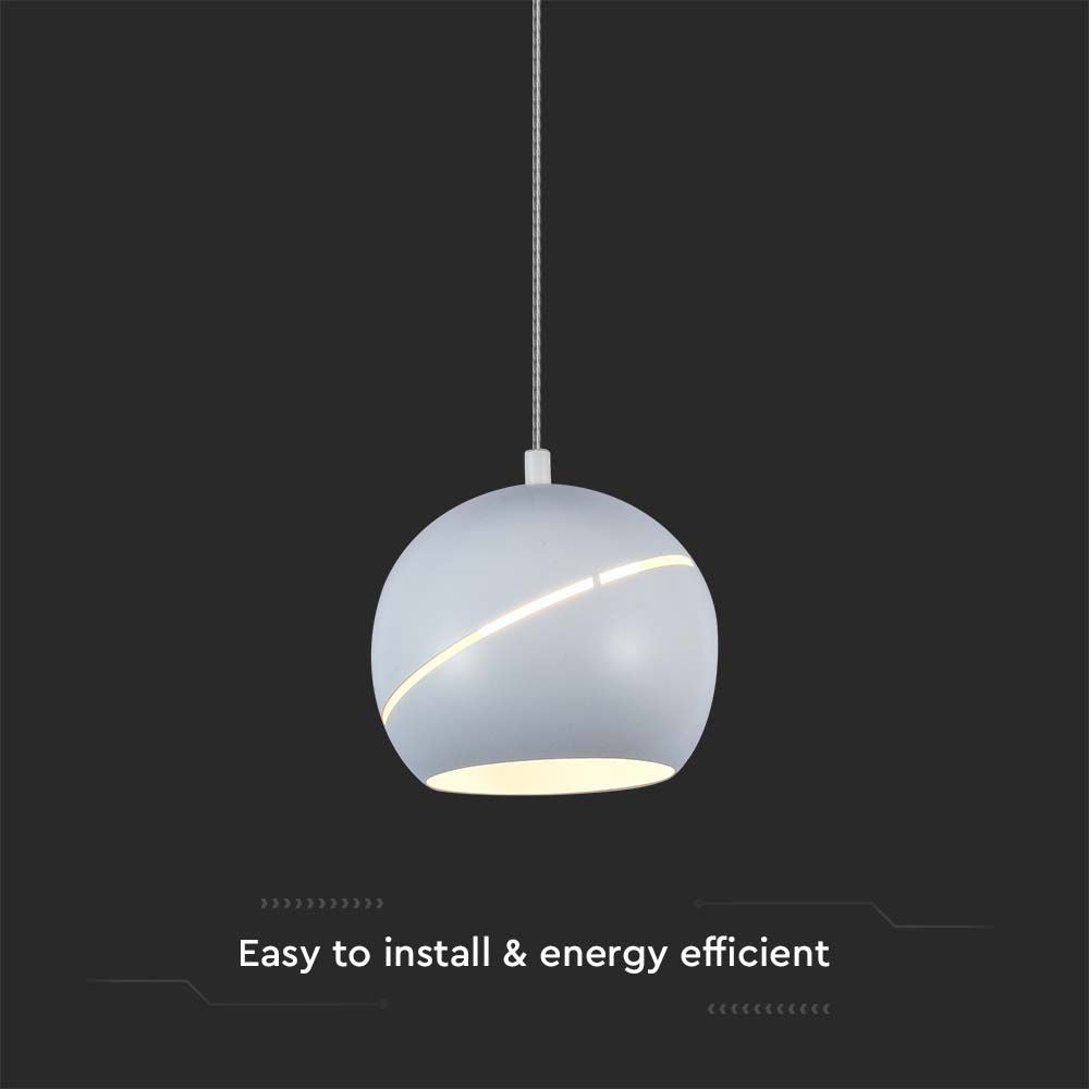 Lampa Wisząca LED / Włącznik dotykowy / Barwa: 3000K / Obudowa: Biała