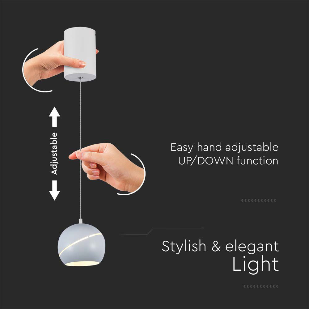 Lampa Wisząca LED / Włącznik dotykowy / Barwa: 3000K / Obudowa: Biała