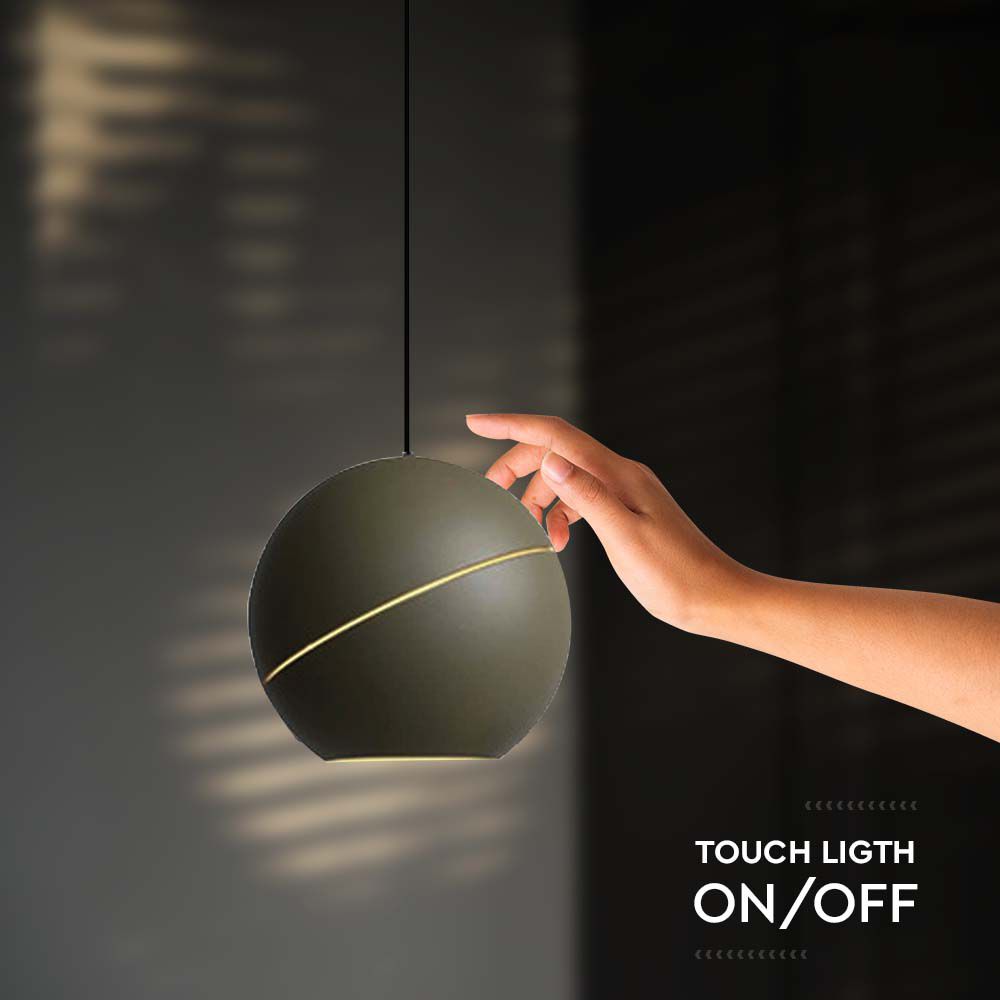 Lampa Wisząca LED / Włącznik dotykowy / Barwa: 3000K / Obudowa: Złota