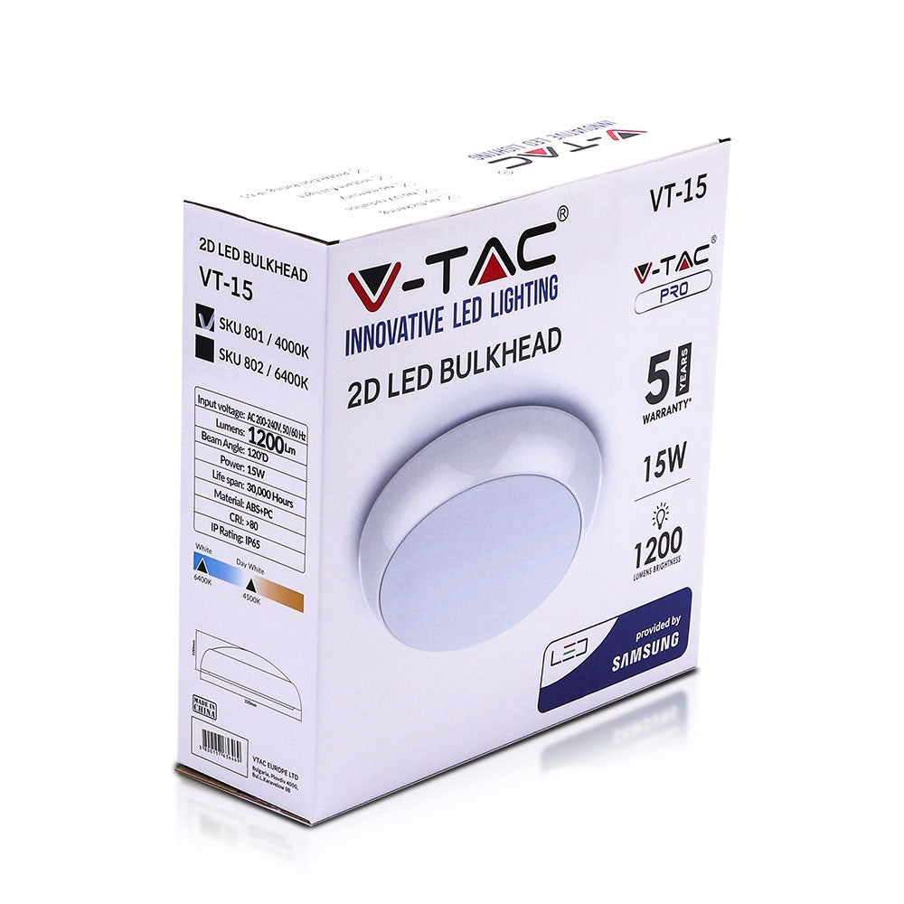 15W Plafon LED / Chip SAMSUNG / Barwa:6400K / IP65