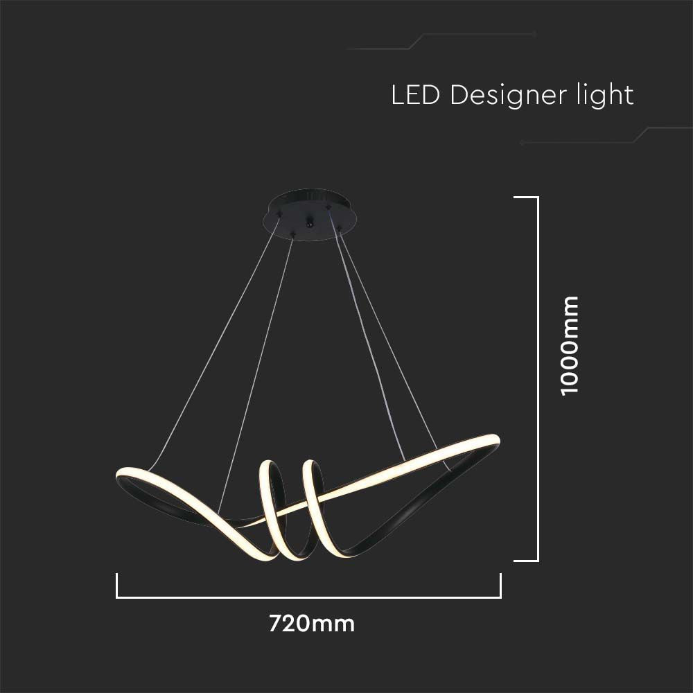 Dekoracyjna Lampa Wisząca LED / Barwa: 3000K / Obudowa: Czarna