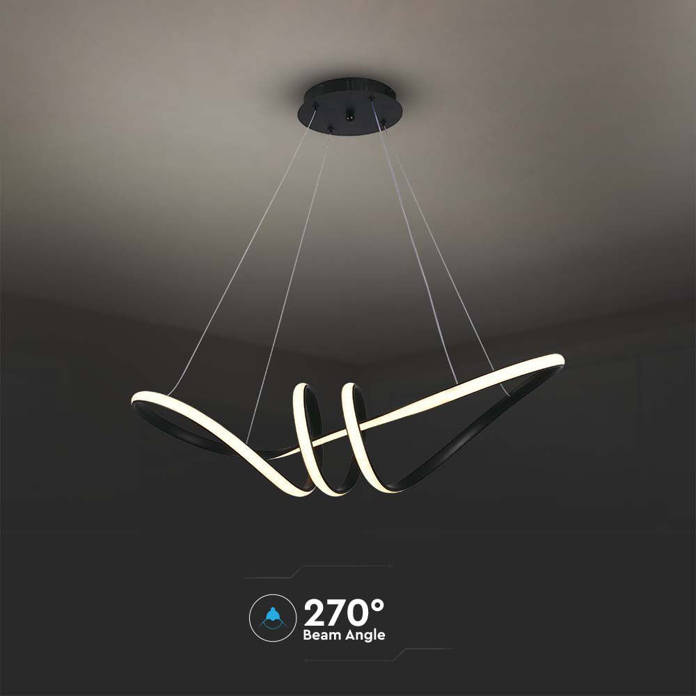 Dekoracyjna Lampa Wisząca LED / Barwa: 3000K / Obudowa: Czarna