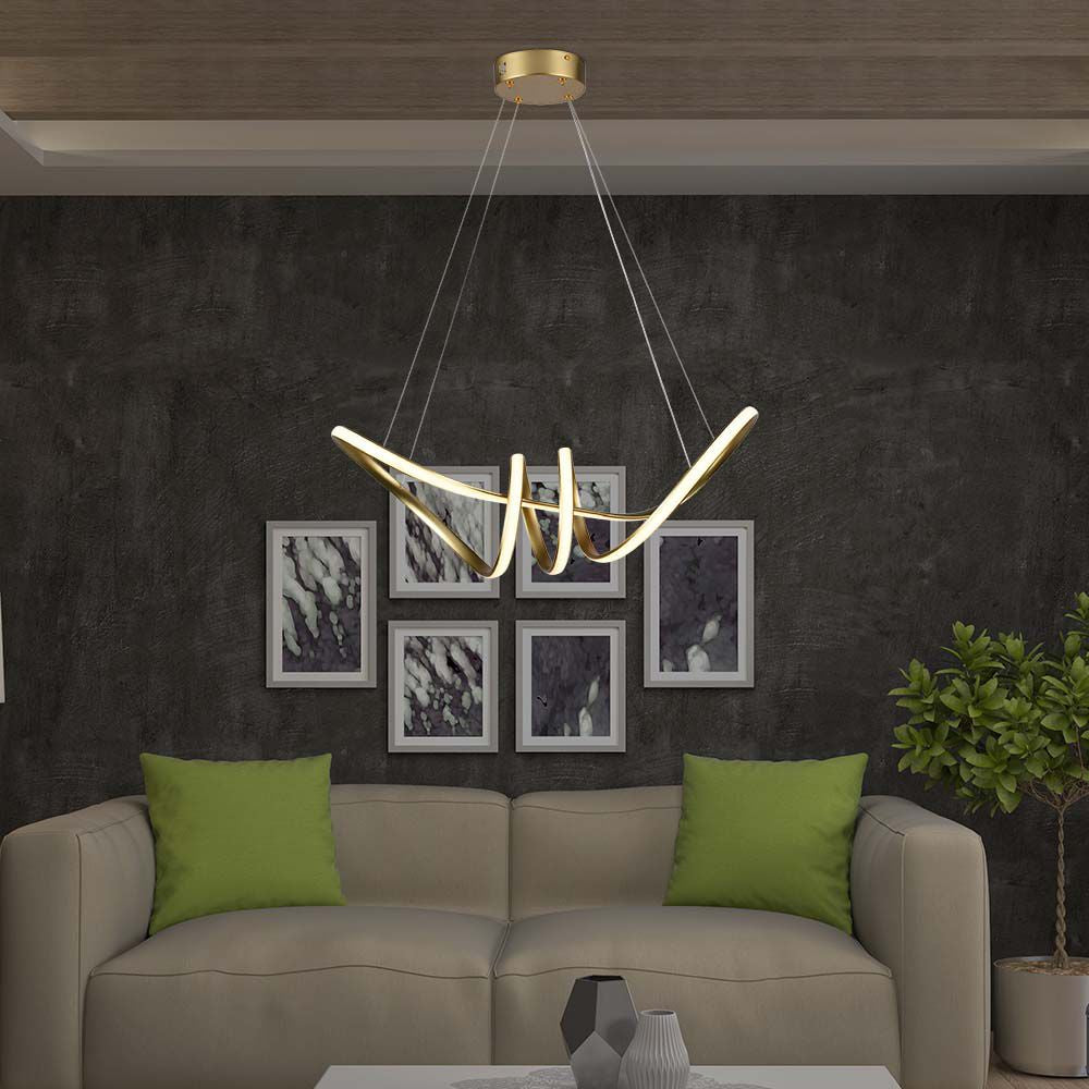 Dekoracyjna Lampa Wisząca LED / Barwa: 3000K / Obudowa: Złota