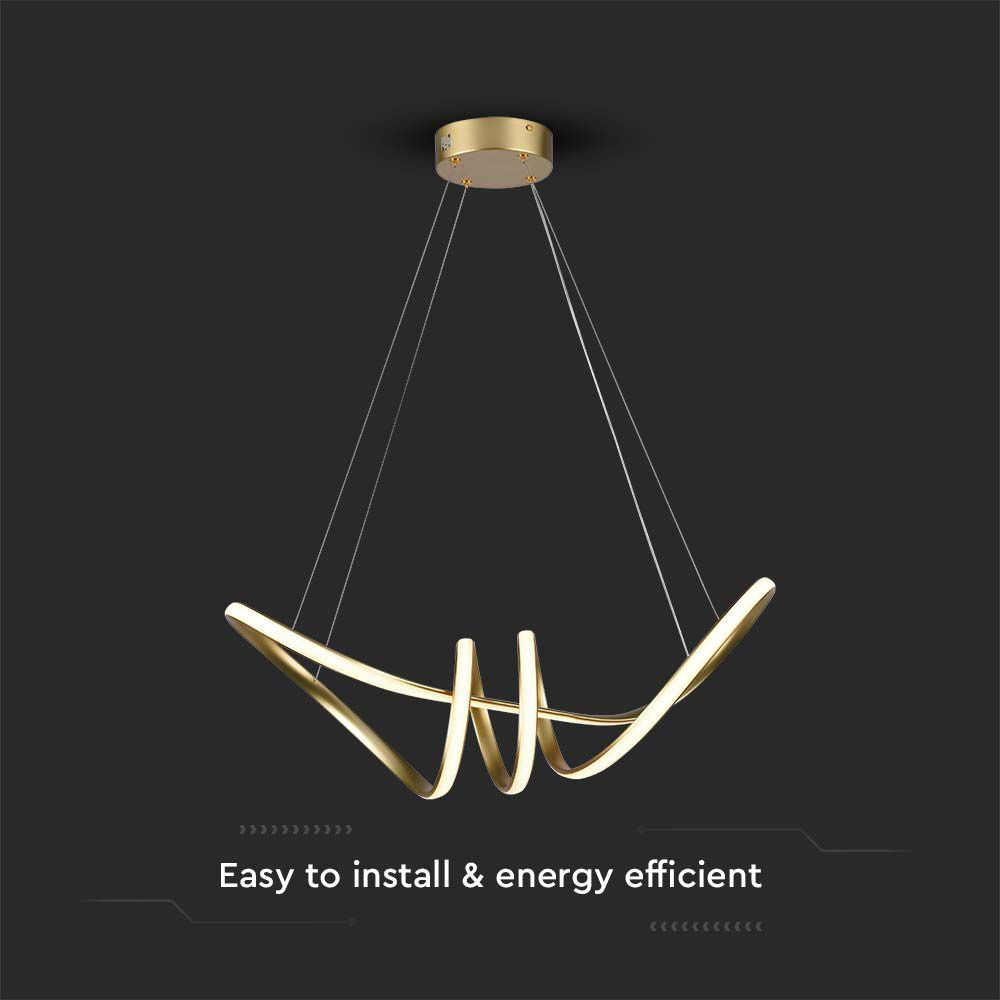 Dekoracyjna Lampa Wisząca LED / Barwa: 3000K / Obudowa: Złota