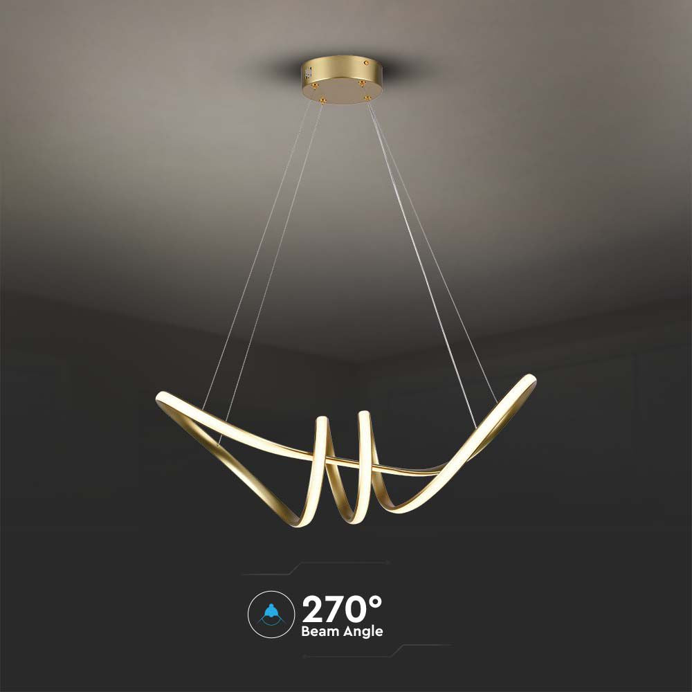 Dekoracyjna Lampa Wisząca LED / Barwa: 3000K / Obudowa: Złota