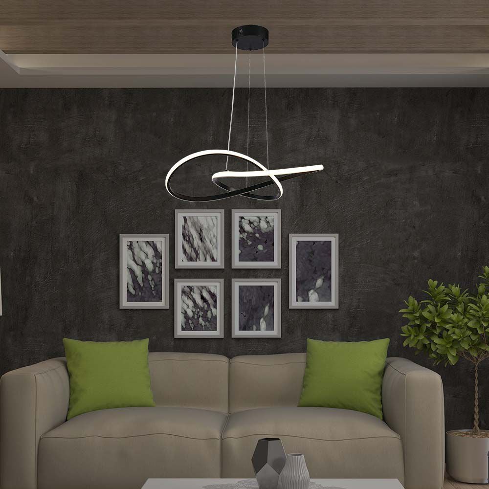 Dekoracyjna Lampa Wisząca LED / Barwa: 3000K / Obudowa: Czarna