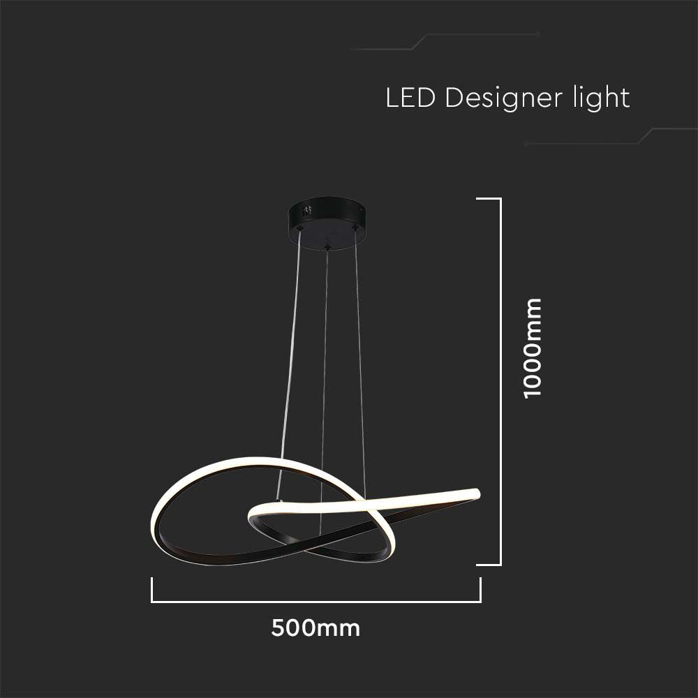 Dekoracyjna Lampa Wisząca LED / Barwa: 3000K / Obudowa: Czarna