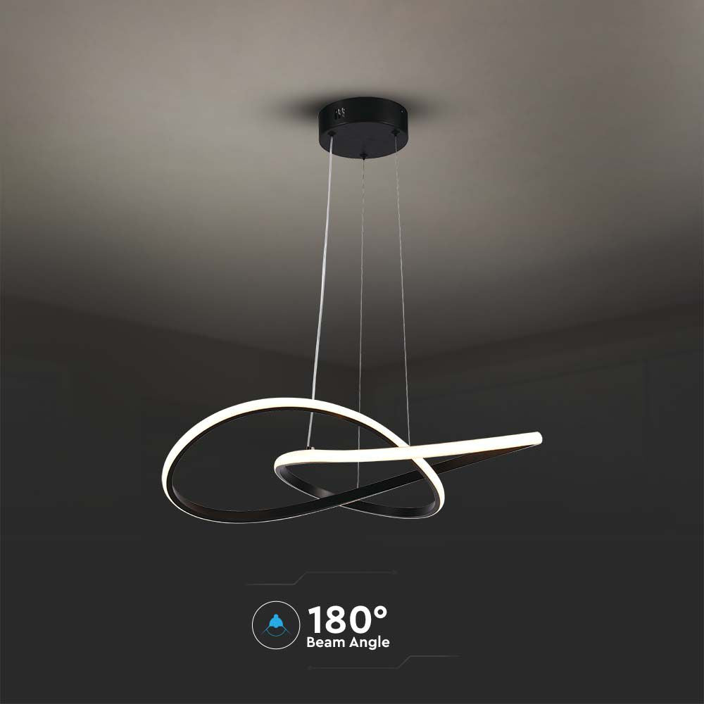 Dekoracyjna Lampa Wisząca LED / Barwa: 3000K / Obudowa: Czarna